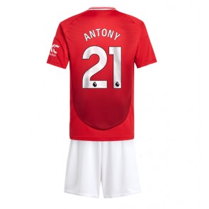 Manchester United Antony #21 Dětské Domácí dres komplet 2024-25 Krátký Rukáv (+ trenýrky)